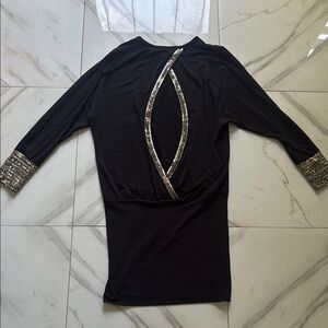 Elegant Black Dress with Silver Accents